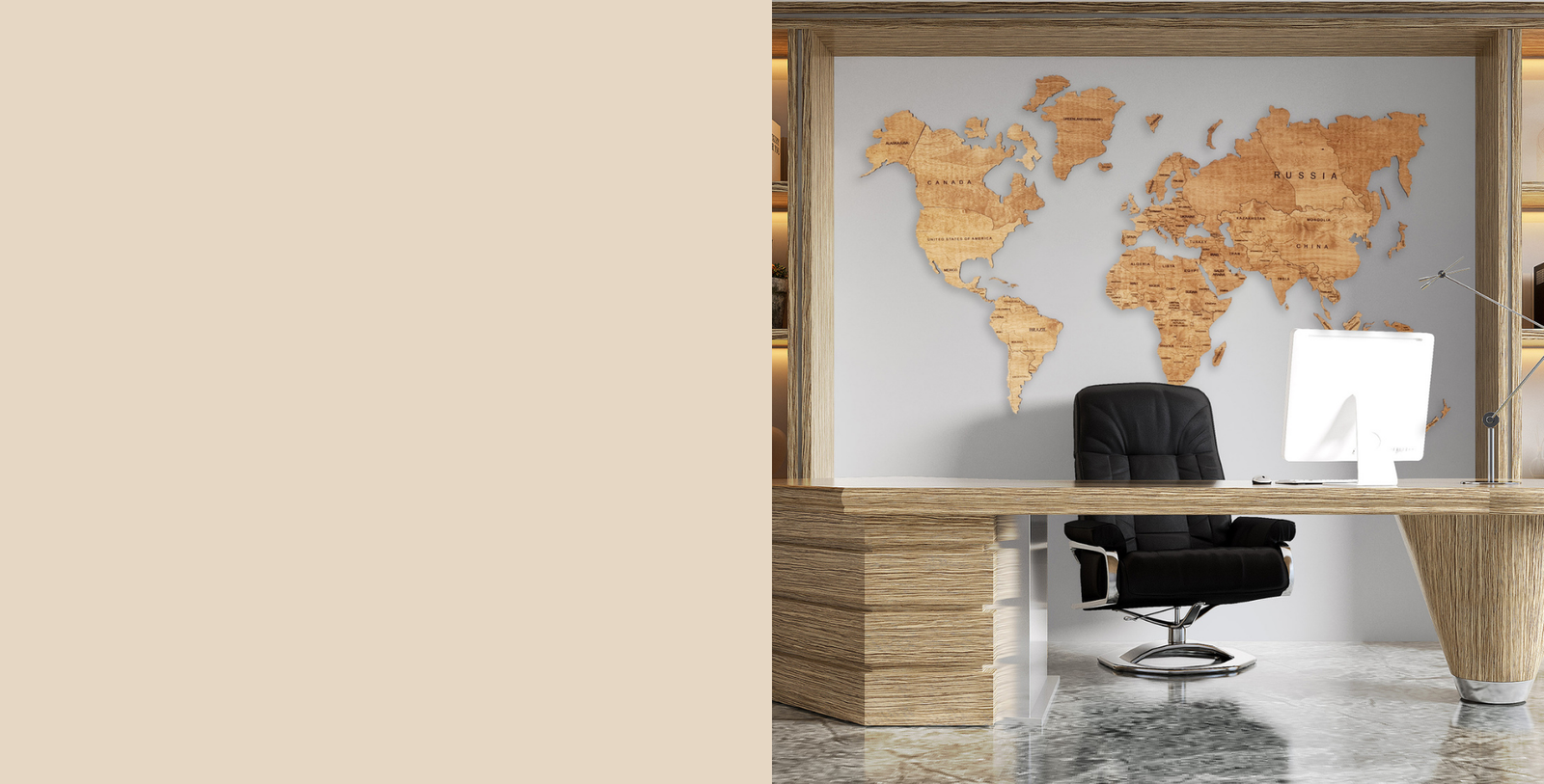 Your Wooden Map - whole world on your wall!