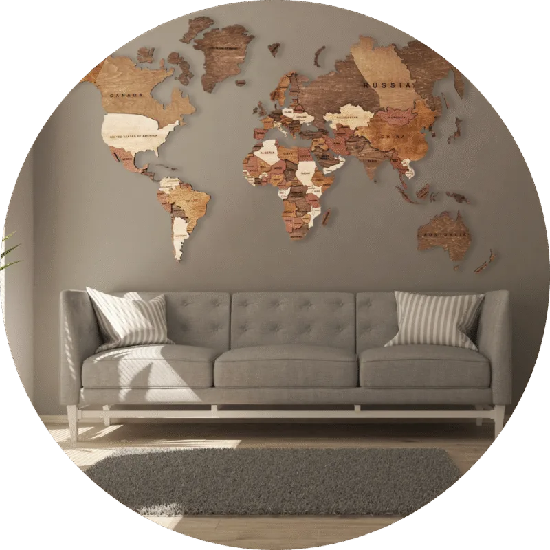 3D Wooden Maps