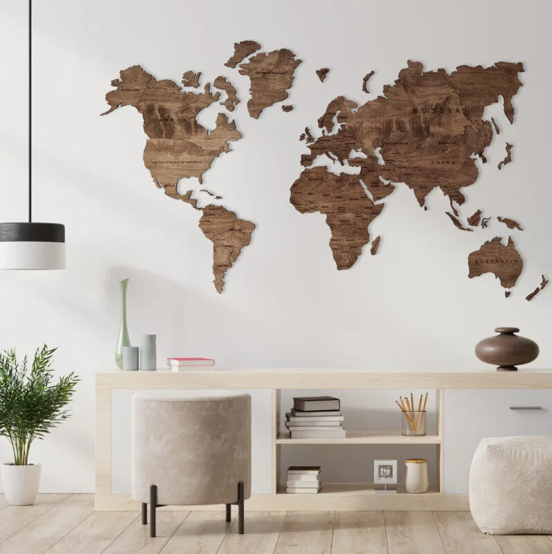 Wooden World Maps