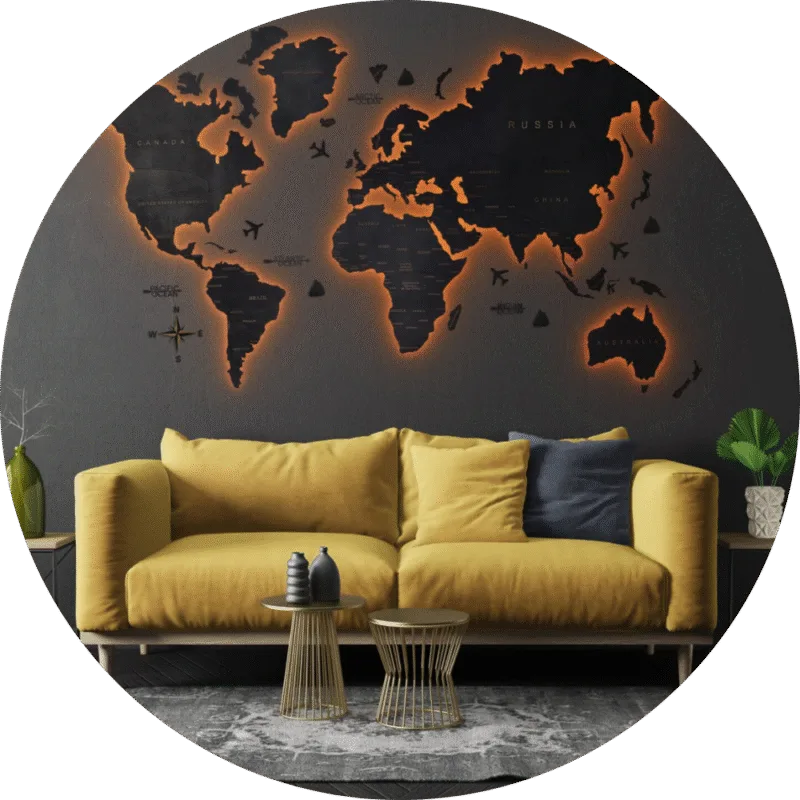 LED Wooden Maps