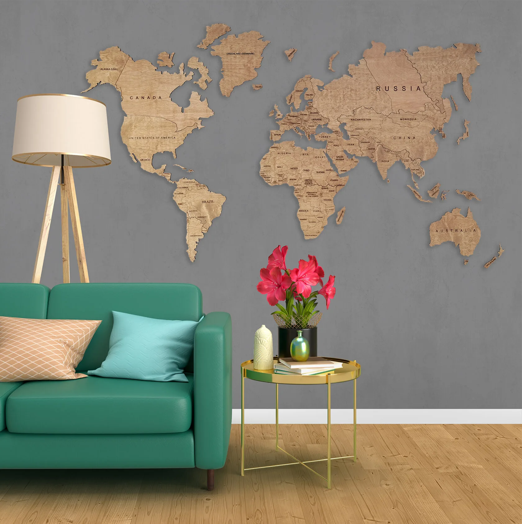 Wooden World Maps