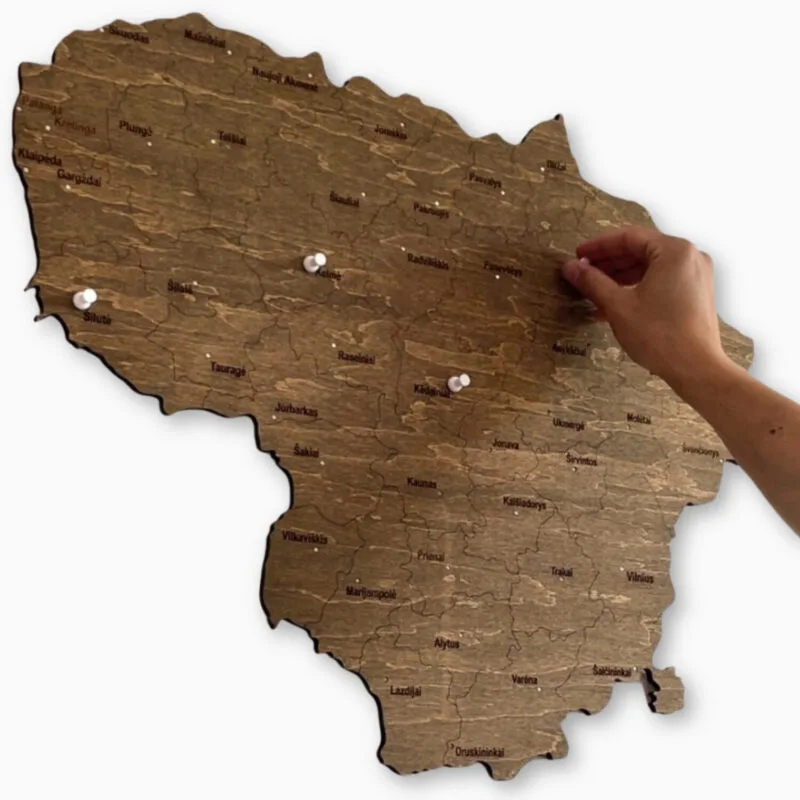 Wooden Map of Lithuania