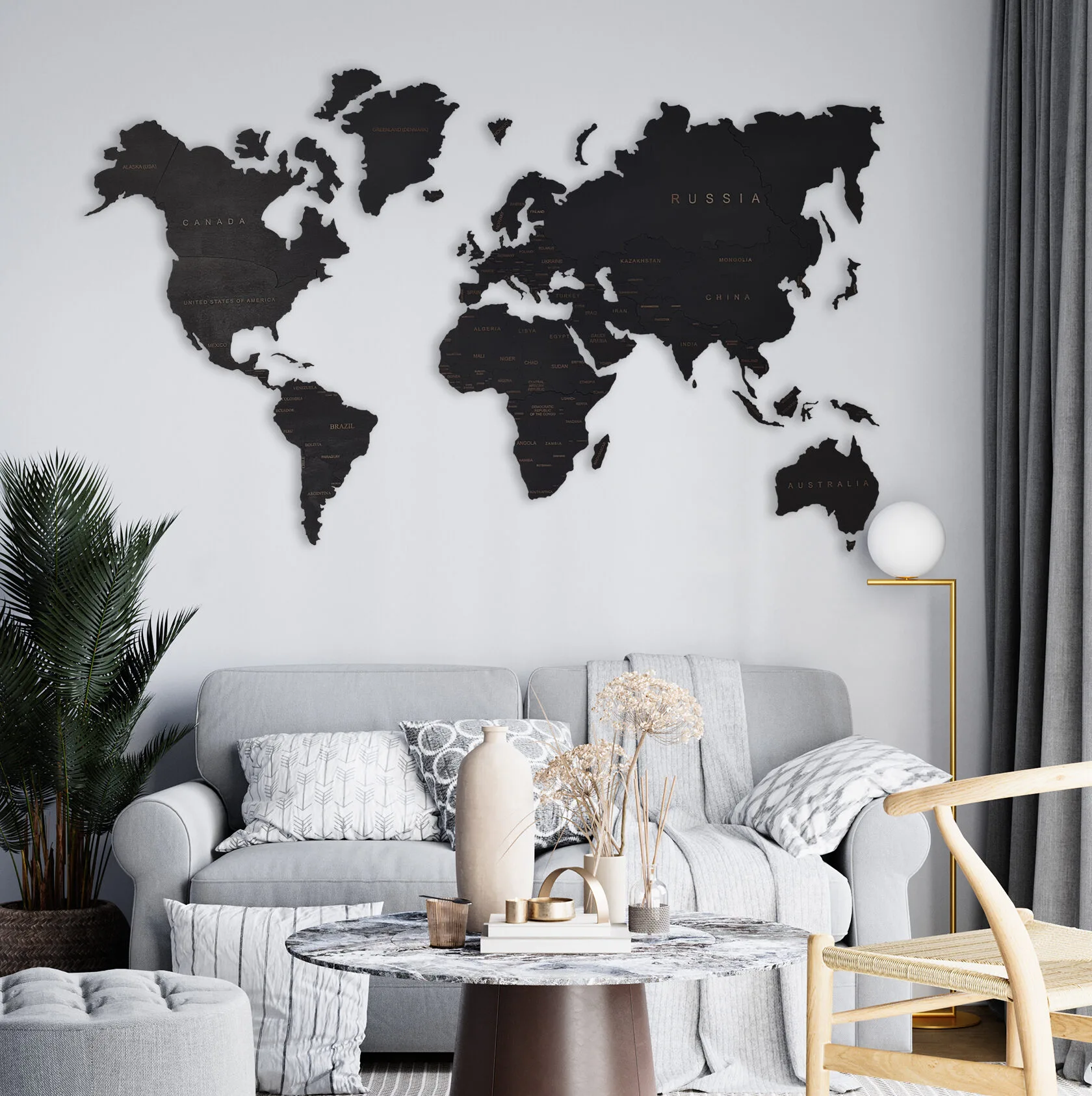 Wooden World Maps