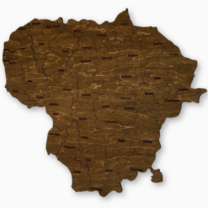 Wooden Map of Lithuania