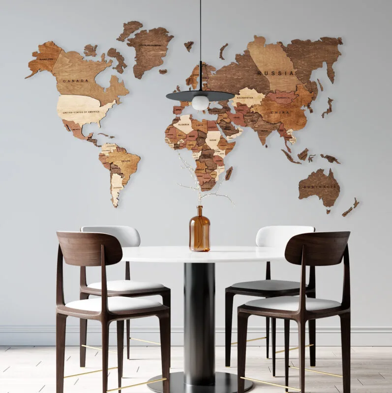 Wooden World Maps