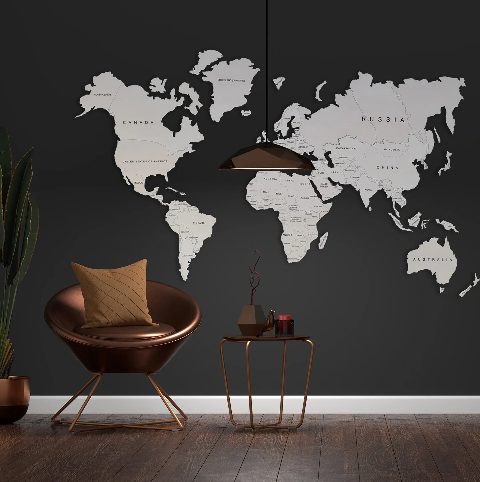 Wooden World Maps