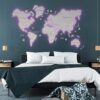 Wooden Map trendy blue