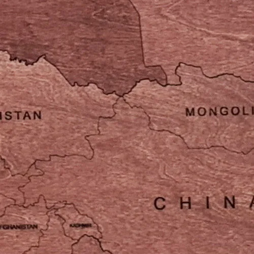 Wooden Map dark-walnut