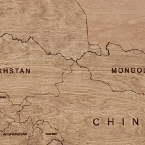 Wooden Map light-walnut